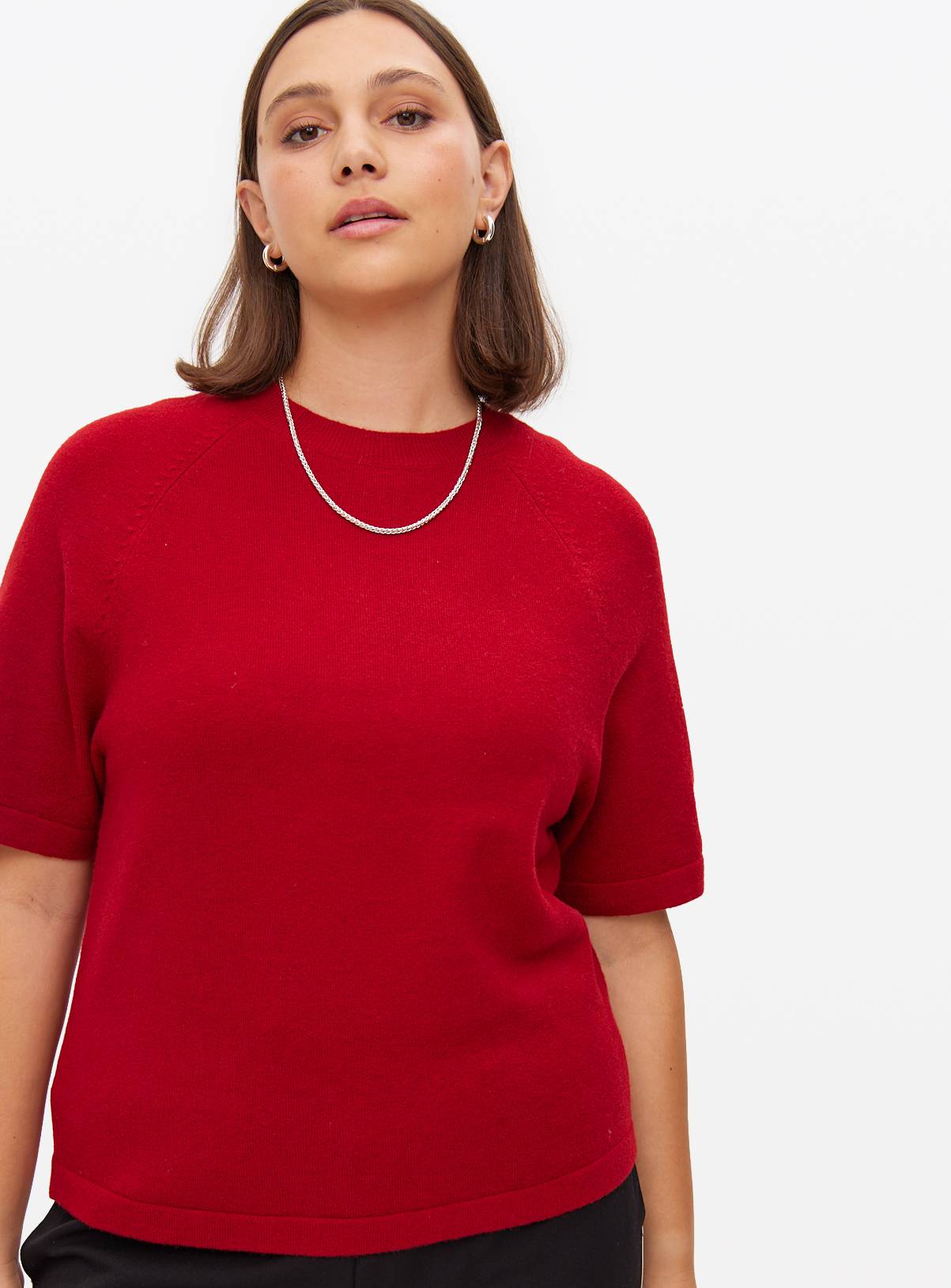Red Relaxed Soft Knit T-Shirt 20 - Image 1